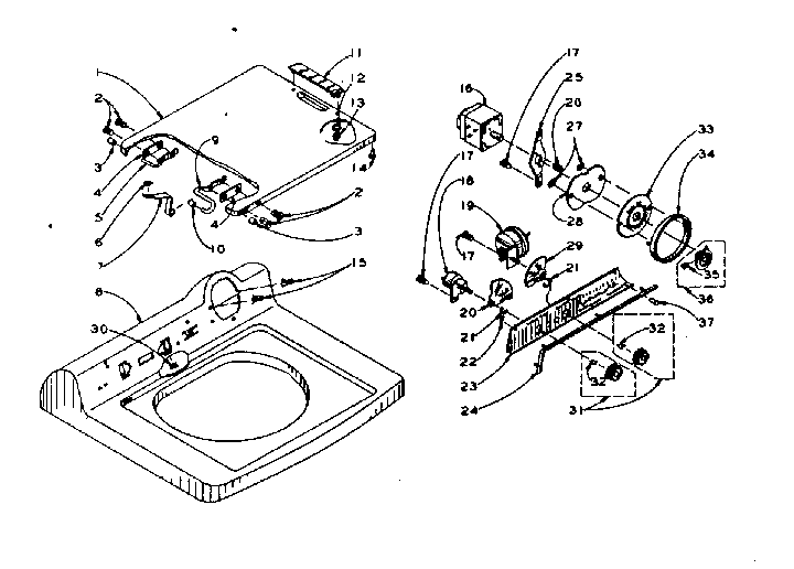 Machine top assembly