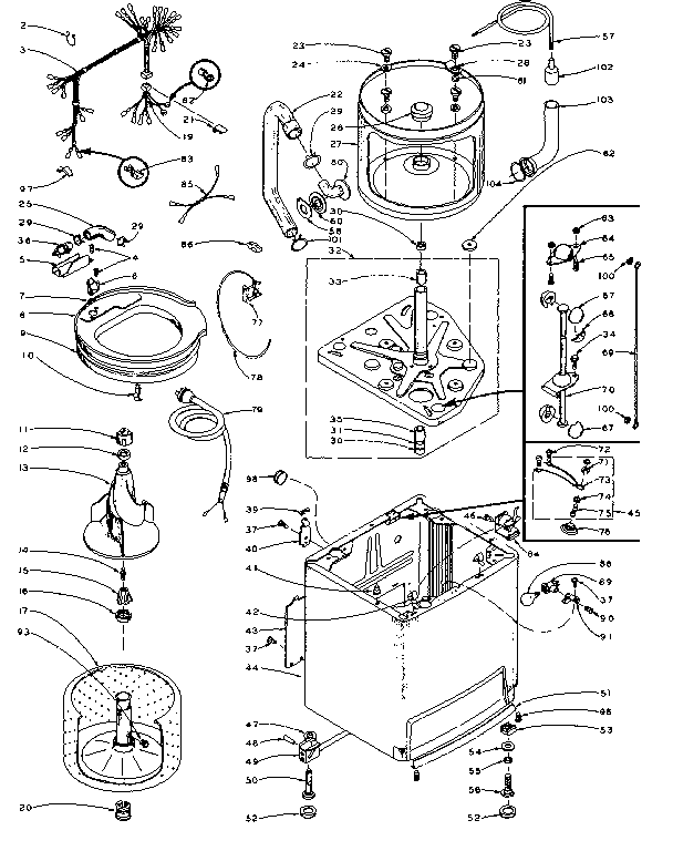 Tub, basket, and agitator