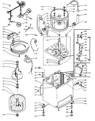 Tub, basket, and agitator