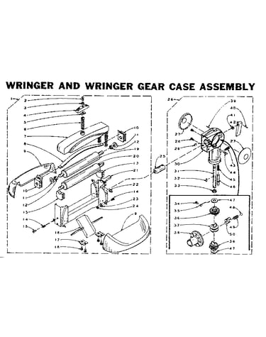 Wringer and wringer gear case assembly
