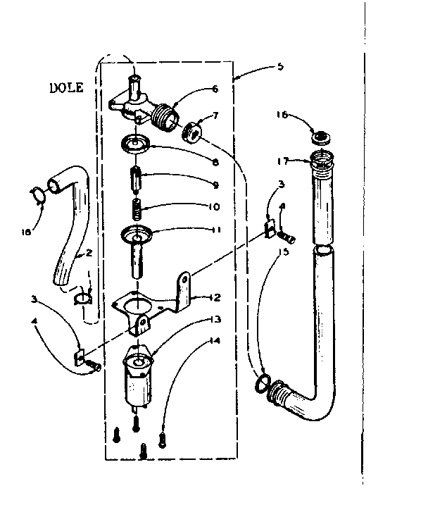 Dole water inlet valve assembly