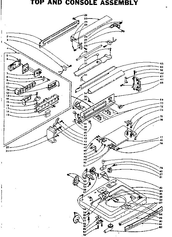 Top and console assembly