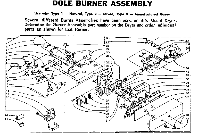 Dole burner assembly