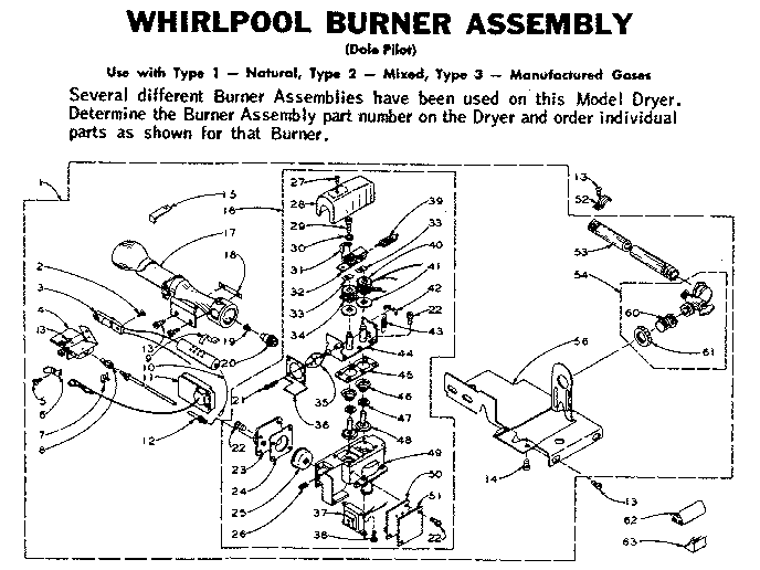 Whirlpool burner assembly (dole pilot)