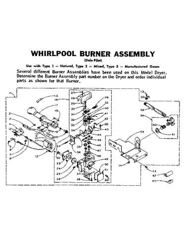 Whirlpool burner assembly (dole pilot)