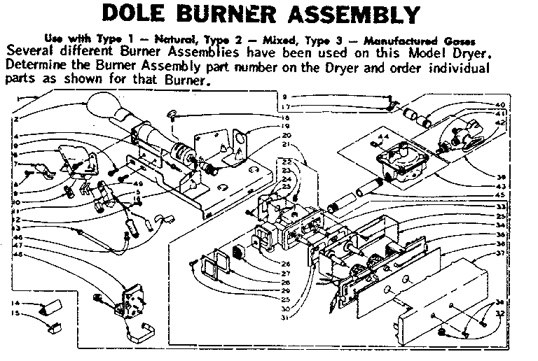 Dole burner assembly