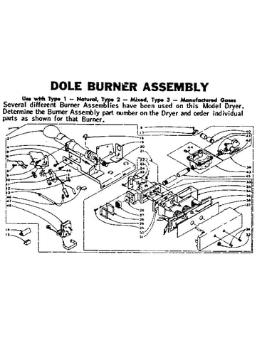 Dole burner assembly
