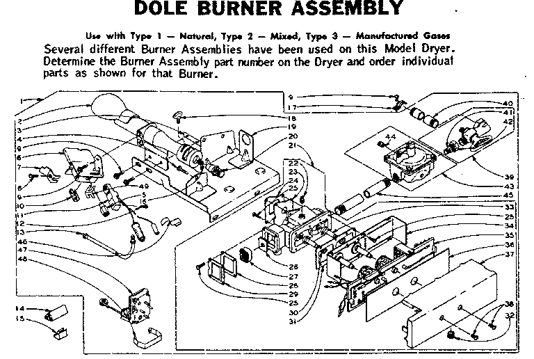 Dole burner assembly