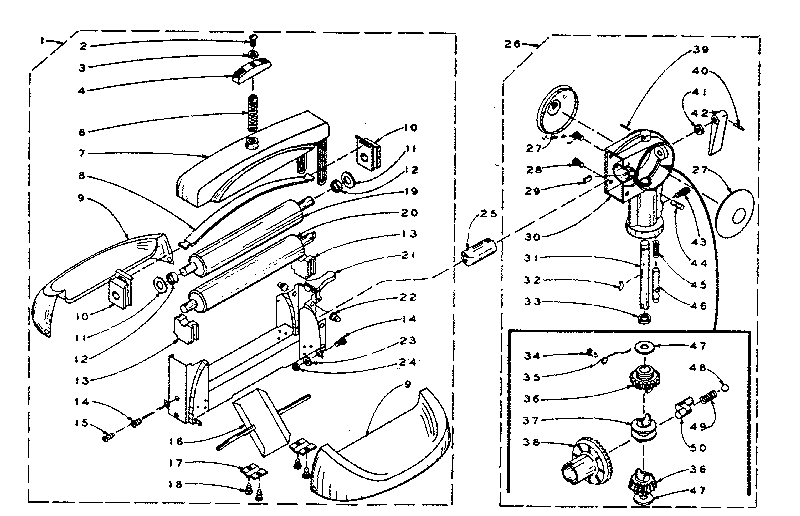 WRINGER AND WRINGER GEAR CASE ASSEMBLY