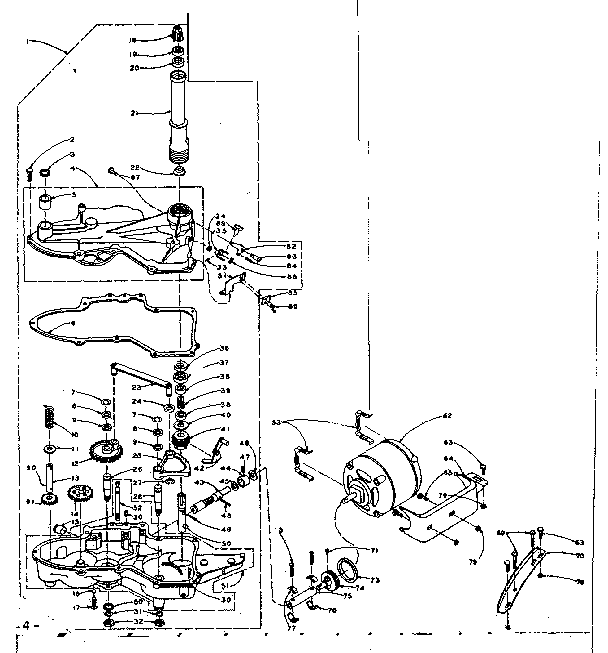 WORM GEAR CASE AND MOTOR ASSEMBLY