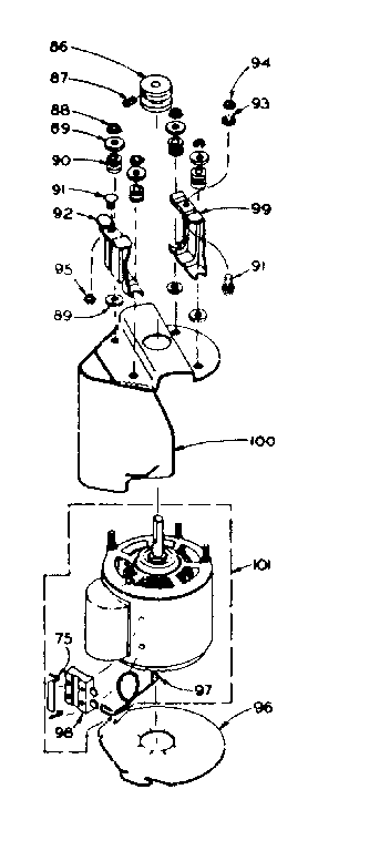 Motor and attaching parts