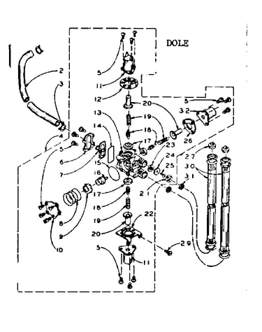 Dole mixing valve assembly