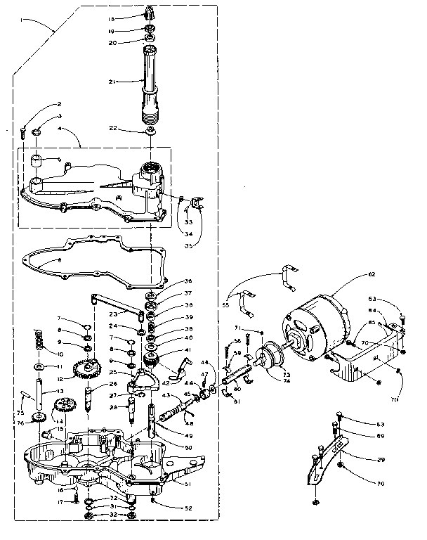 Worm gear case and motor assembly