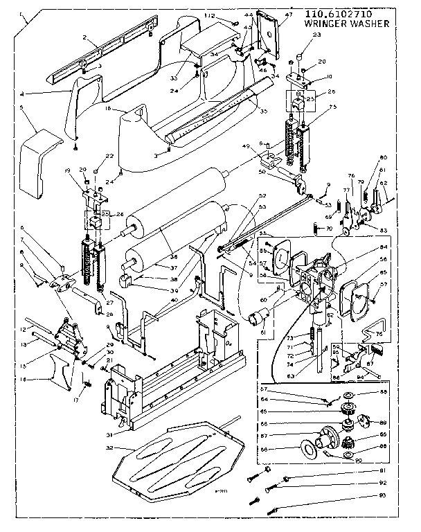 Wringer and wringer gear case assembly