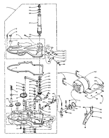 Worm gear case and motor assembly
