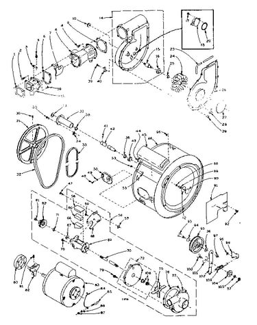 Blower, cylinder, pump and motor