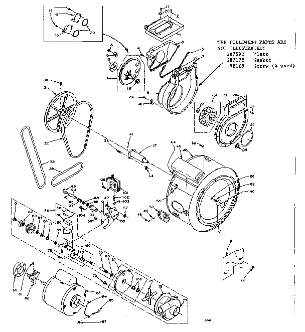 Blower, cylinder, pump and motor