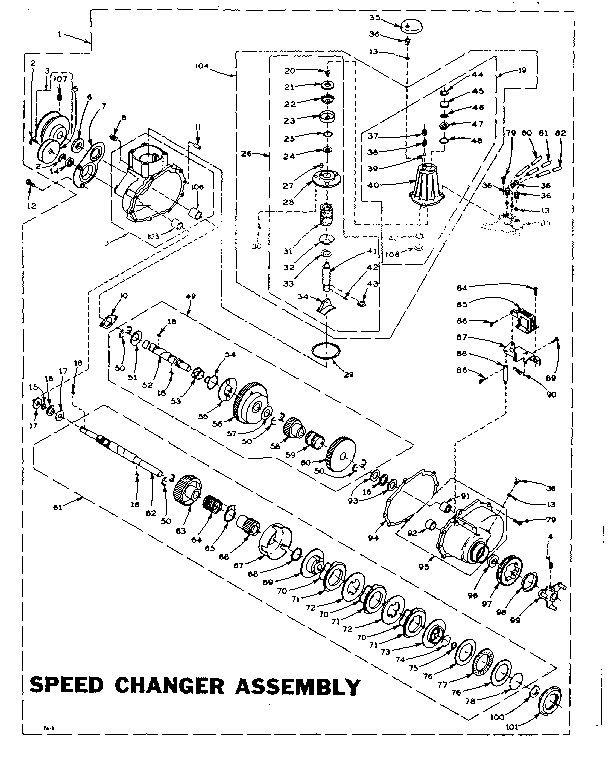 Speed changer assembly