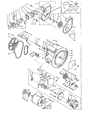 Blower, cylinder, pump and motor