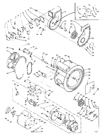 Blower, cylinder, pump and motor