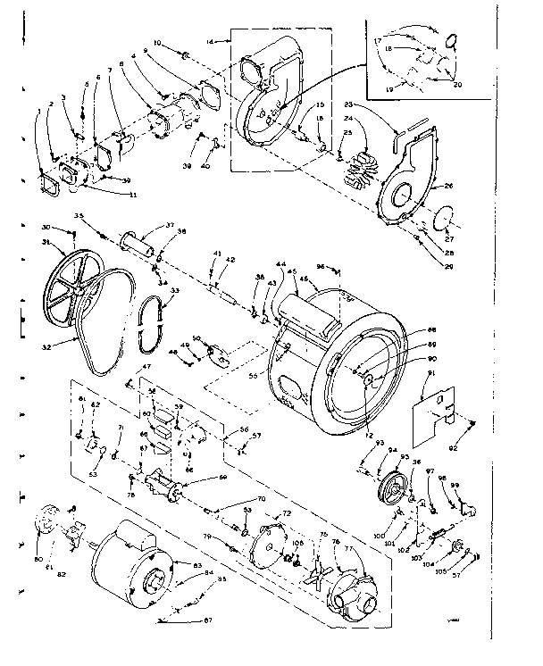 Blower, cylinder, pump and motor