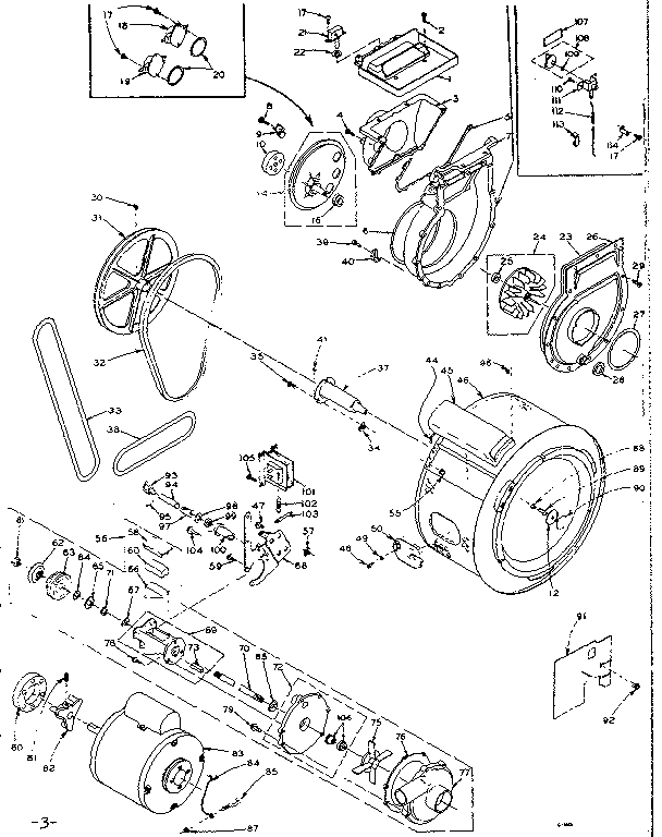 Blower, cylinder, pump and motor