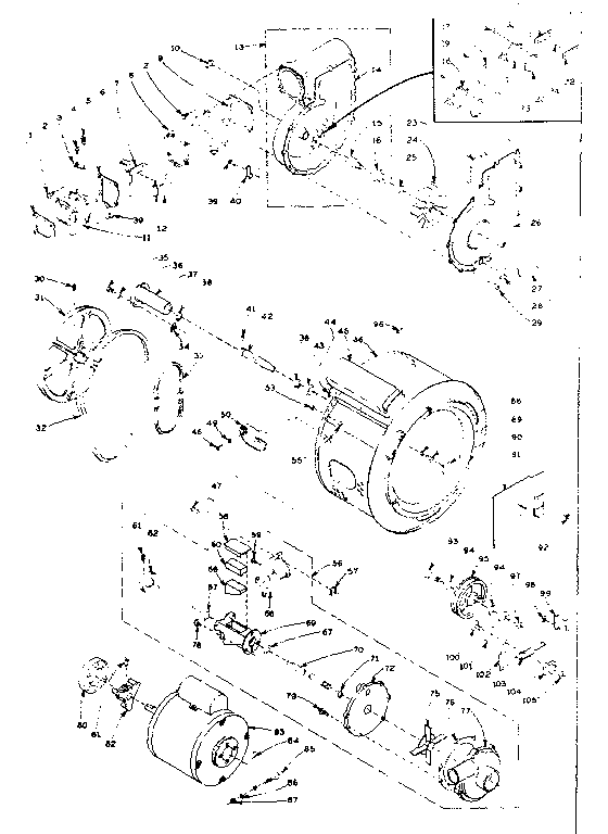 Blower, cylinder, pump and motor