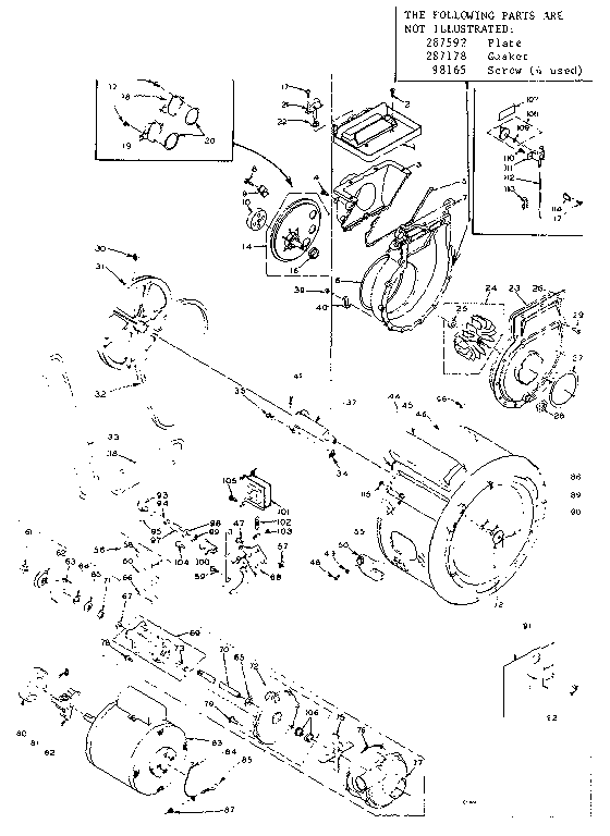 Blower, cylinder, pump and motor