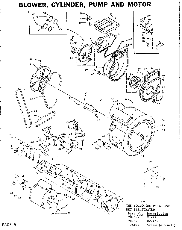 Blower, cylinder, pump and motor