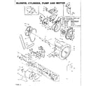 Kenmore 1106110805 blower, cylinder, pump and motor diagram