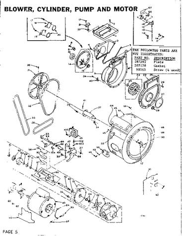 Blower, cylinder, pump and motor
