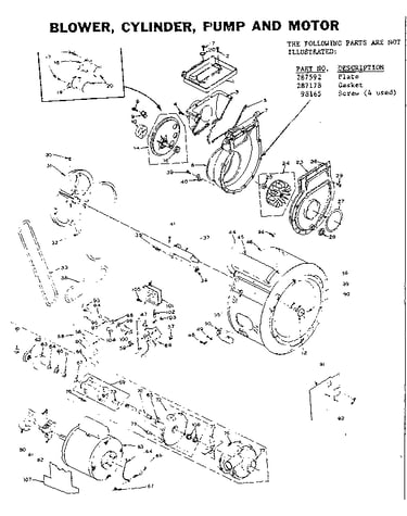 Blower, cylinder, pump and motor