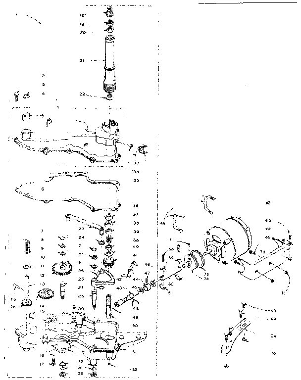 WORM GEAR CASE AND MOTOR ASSEMBLY