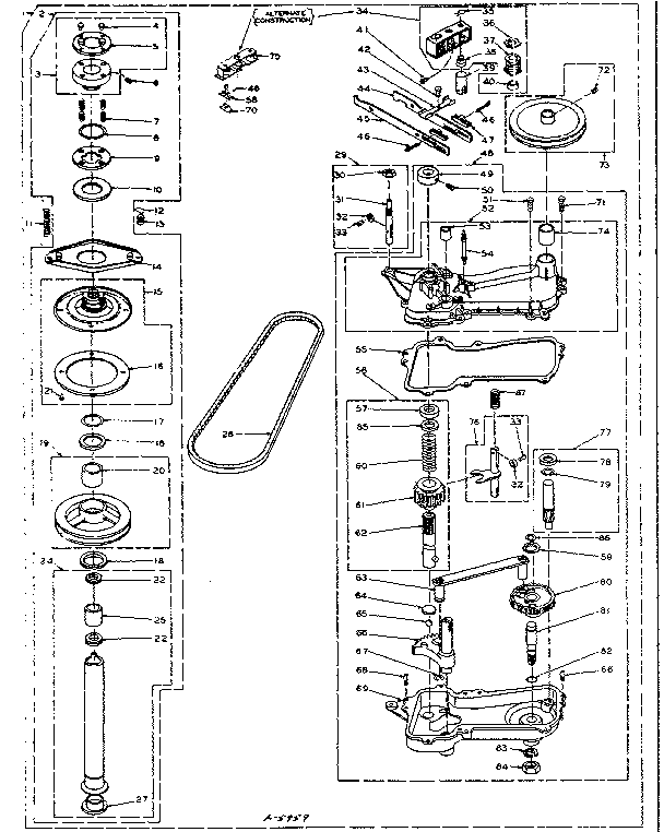 Gear case and superstructure assembly