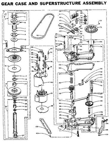 Gear case and superstructure assembly