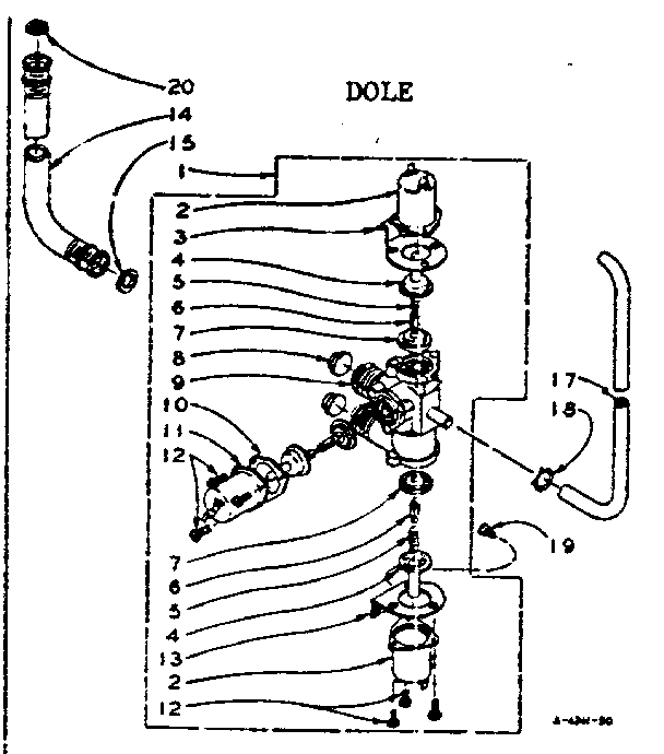 Mixing valve assembly dole