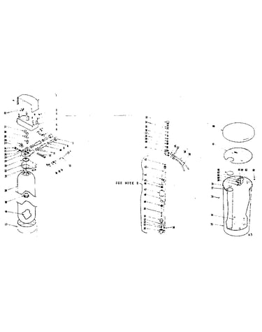 Resin tank, salt storage tank and associated parts