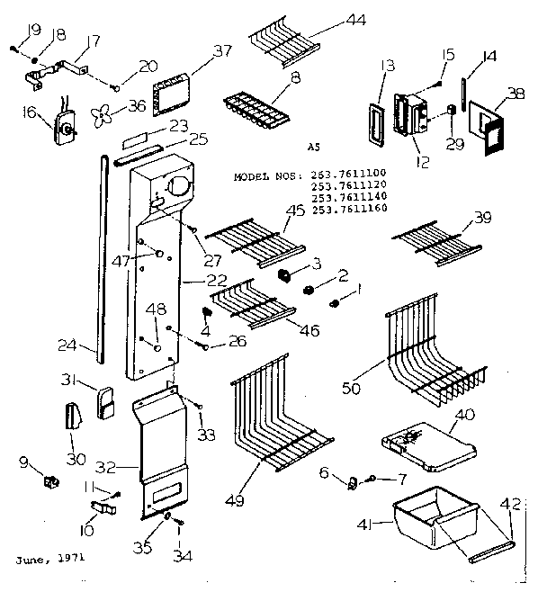 Shelving, supports and air handling parts