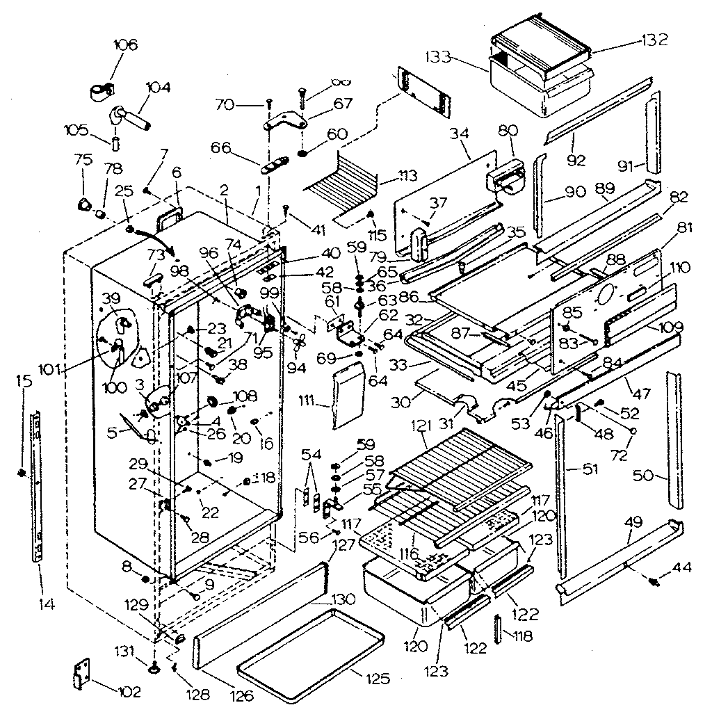 Refrigerator cabinet parts