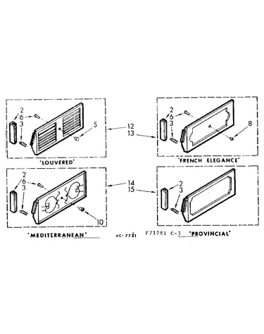 Accessory decorator panel kit parts