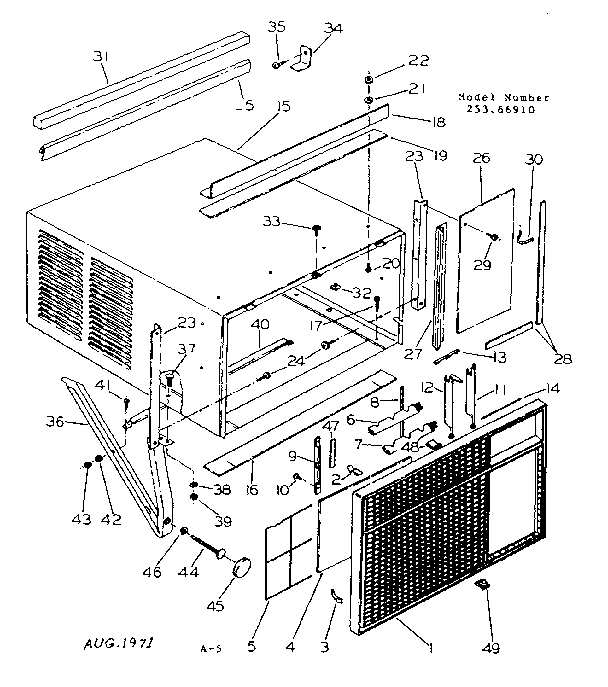 Cabinet and front parts