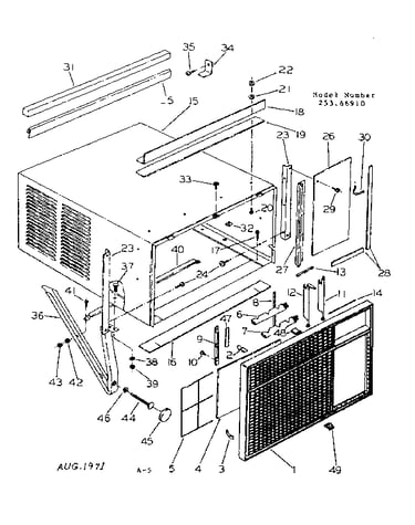 Cabinet and front parts