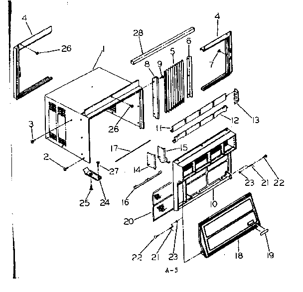 Cabinet and front parts