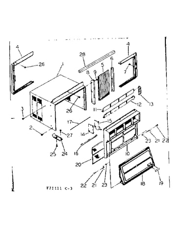 Cabinet and front parts