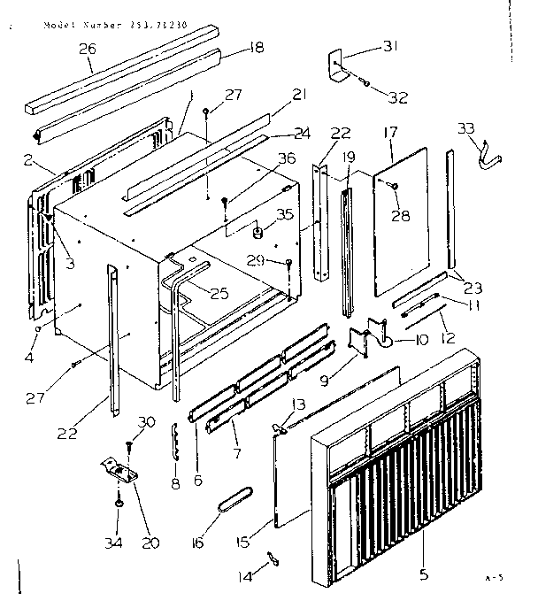 Cabinet and front parts