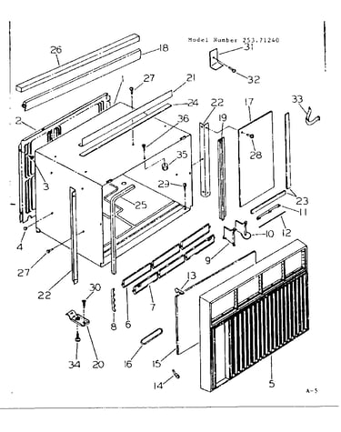 Cabinet and front parts