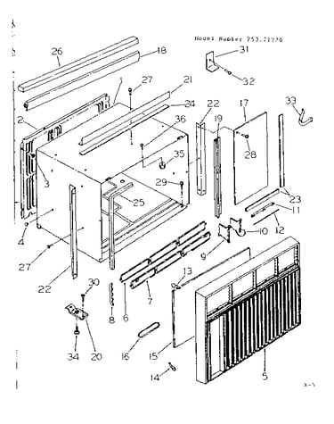 Cabinet and front parts
