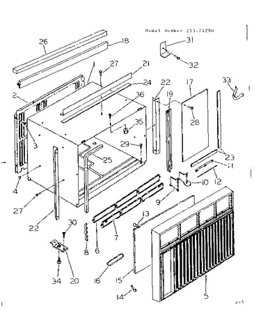 Cabinet and front parts