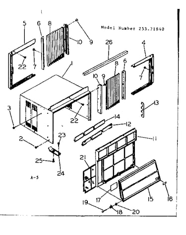 Cabinet and front parts