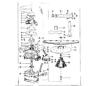 Kenmore 587718301 motor-heater, and spray arm details diagram
